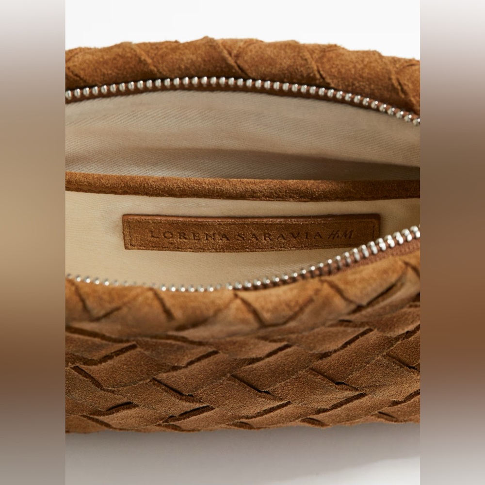 Hm Lorena Saravia braided suede clutch bag